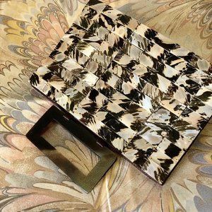 abalone tile minaudière evening bag